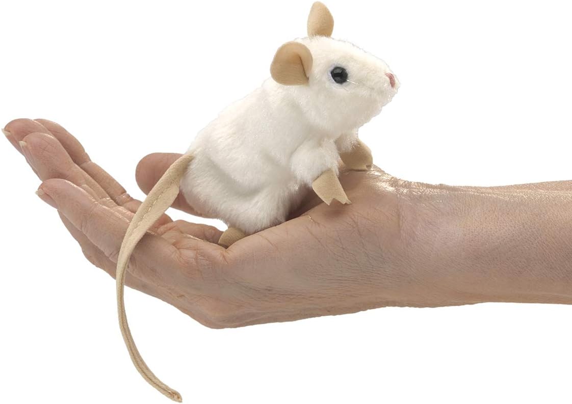 Folkmanis Mini White Mouse Finger Puppet, One Size