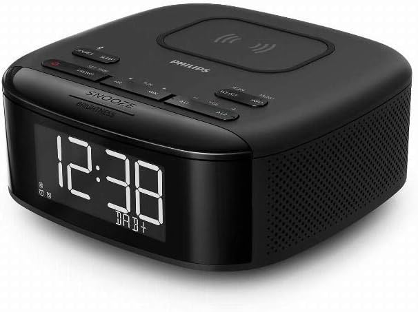 PHILIPS Audio R7705/10 Clock Radio DAB+/FM Digital Radio (Bluetooth, Dual Alarm, Sleep Timer, Automatic Time Synchronization, Battery Backup, Alarm Clock with Wireless Charging)