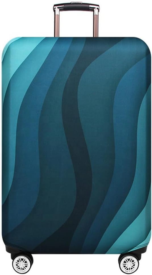 Printed Design Travel Trolley Case Cover Protector Washable Suitcase Cover Luggage Storage Covers for 18-32 Inch Luggage Cover (green, L for 26"-28" inches case)