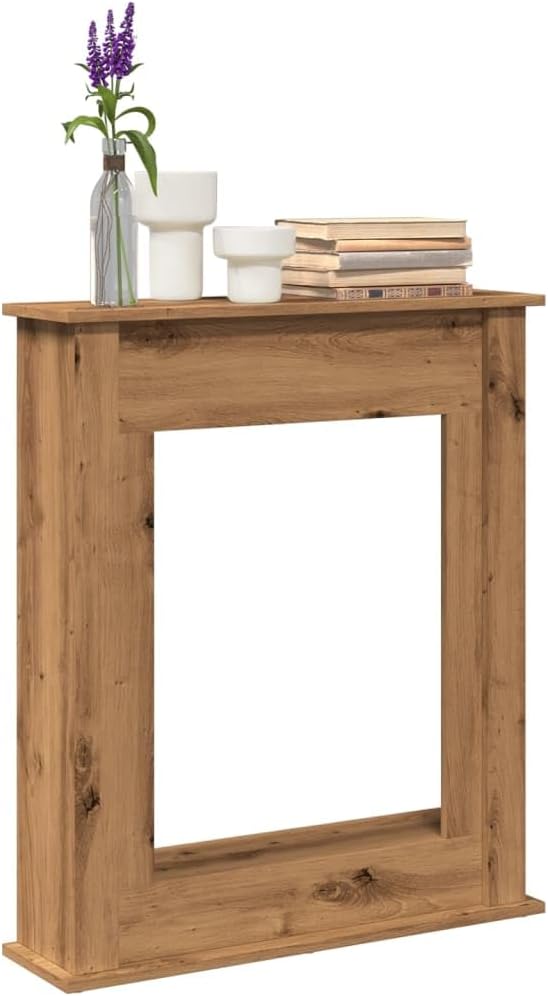 Fireplace Surround, Fire Surround Fireplace Mantel Artisan Oak 75x20x87.5 cm Engineered Wood