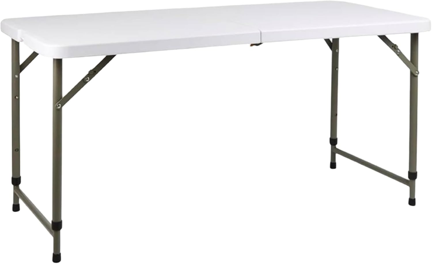 Indoor Outdoor Folding Camping Table Picnic Table with Adjustable Height, Aluminium Foldable Portable for Kitchen Garden Party Compact Small BBQ Picnic Table (4ft Trestle Table)
