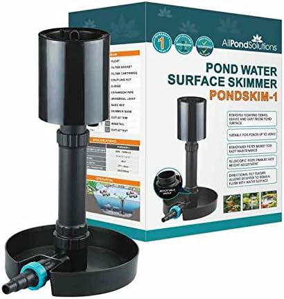 allpondsolutions Pond Skimmer Standing Adjustable Koi Fish Pond Water Surface Skimmer Removes Leaves/Debris
