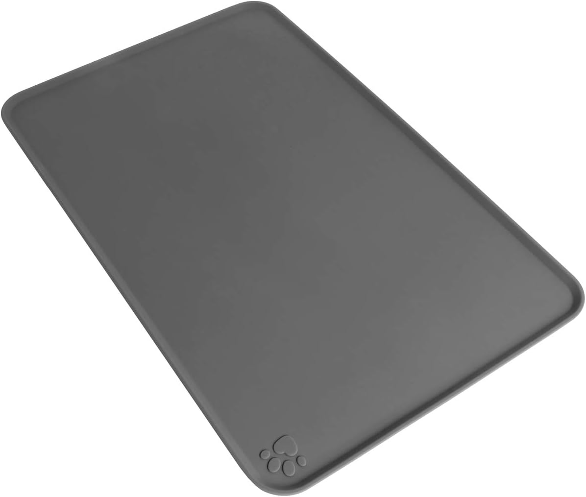 iGadgitz Home U6713 Silicone Pet Feeding Mat 47x30cm Non Slip Pet Food Mat for Dog Cat Bowls - Grey