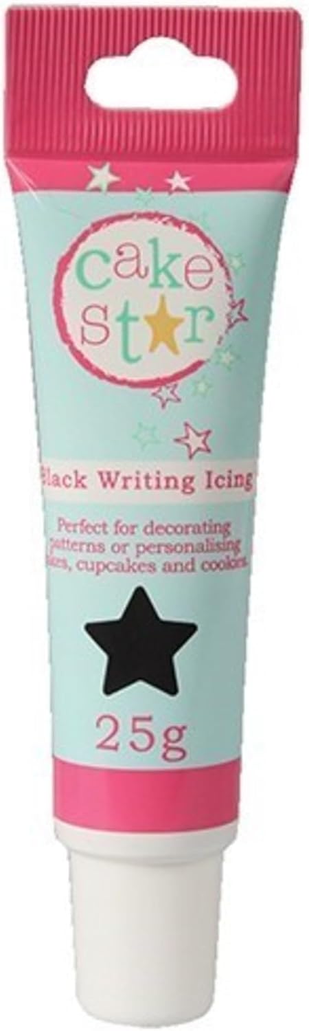 Cake Star Writing Icing, Tubes, Frosting Pens With Icings Ready To Use, Vibrant Colour, Create Edible Decorations & Your Own Personalised Messages & Designs - Black 25g