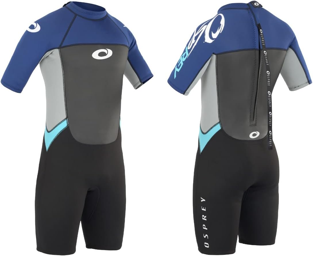 Osprey Men's Shorty 3 mm Summer Wetsuit, Adult Short Sleeve Neoprene Surfing Diving Wetsuit, Origin, Multiple Colours
