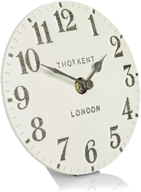 OloreHome Thomas Kent Arabic Mantel Clock Limestone 15cm