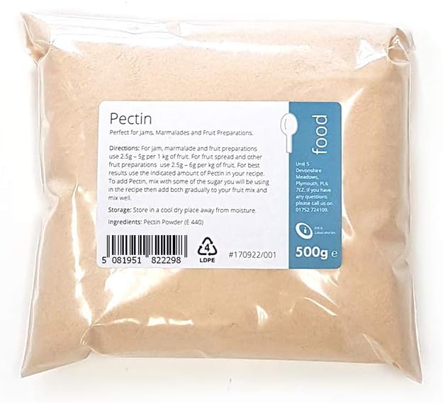 Pectin Powder 500g - Perfect for Jams, Chutneys, Fruit Marmalade, Jelly & Cakes. Pure Food Grade Pectin