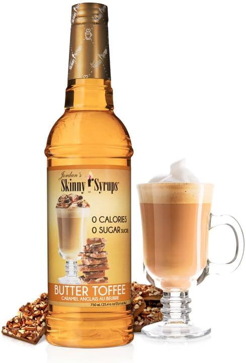 Jordan's Skinny Syrups 0 Calories | 0 Sugar | Butter Toffee Syrups 750mL