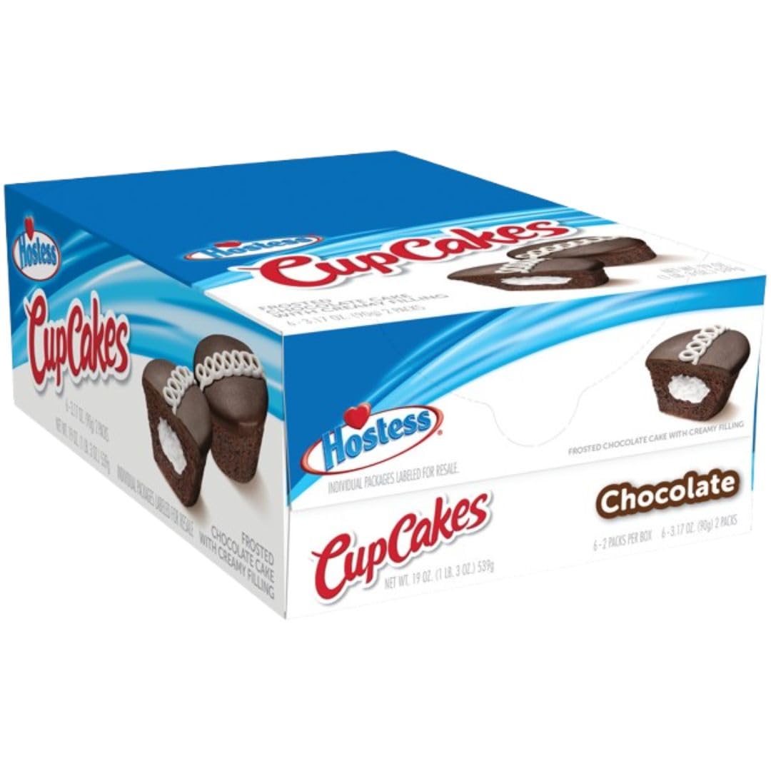The Snack Store Bundle Hostess Chocolate Cupcakes, 3.17 Ounce, 12 Count Double Packs, 24 Total Cupcakes!