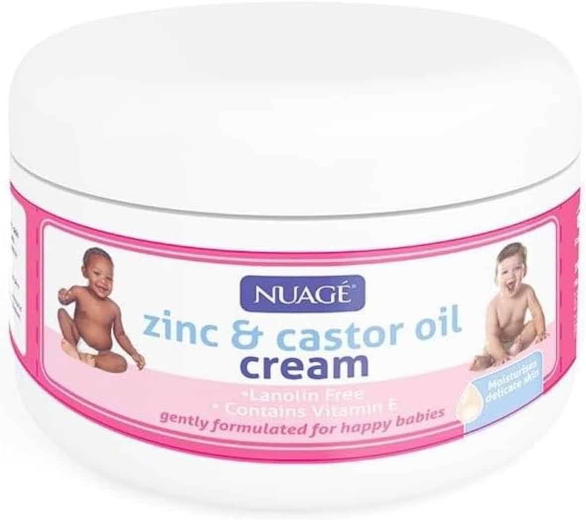 Zinc and Castor Oil Cream – Lanolin-Free Baby Nappy Rash Cream with Vitamin E – Soothing, Moisturising, Gentle Protection for Sensitive Skin 200gr