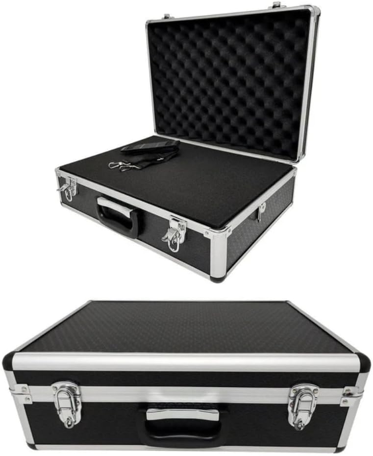 ROC Cases A501 Flight Case with Cubed Custom Pick and Pluck Removable Foam Insert with Carry Strap and Egg Foam Shell Lined L 460mm x W 330mm x H 150mm Lockable Protective Hard Black Carry Case