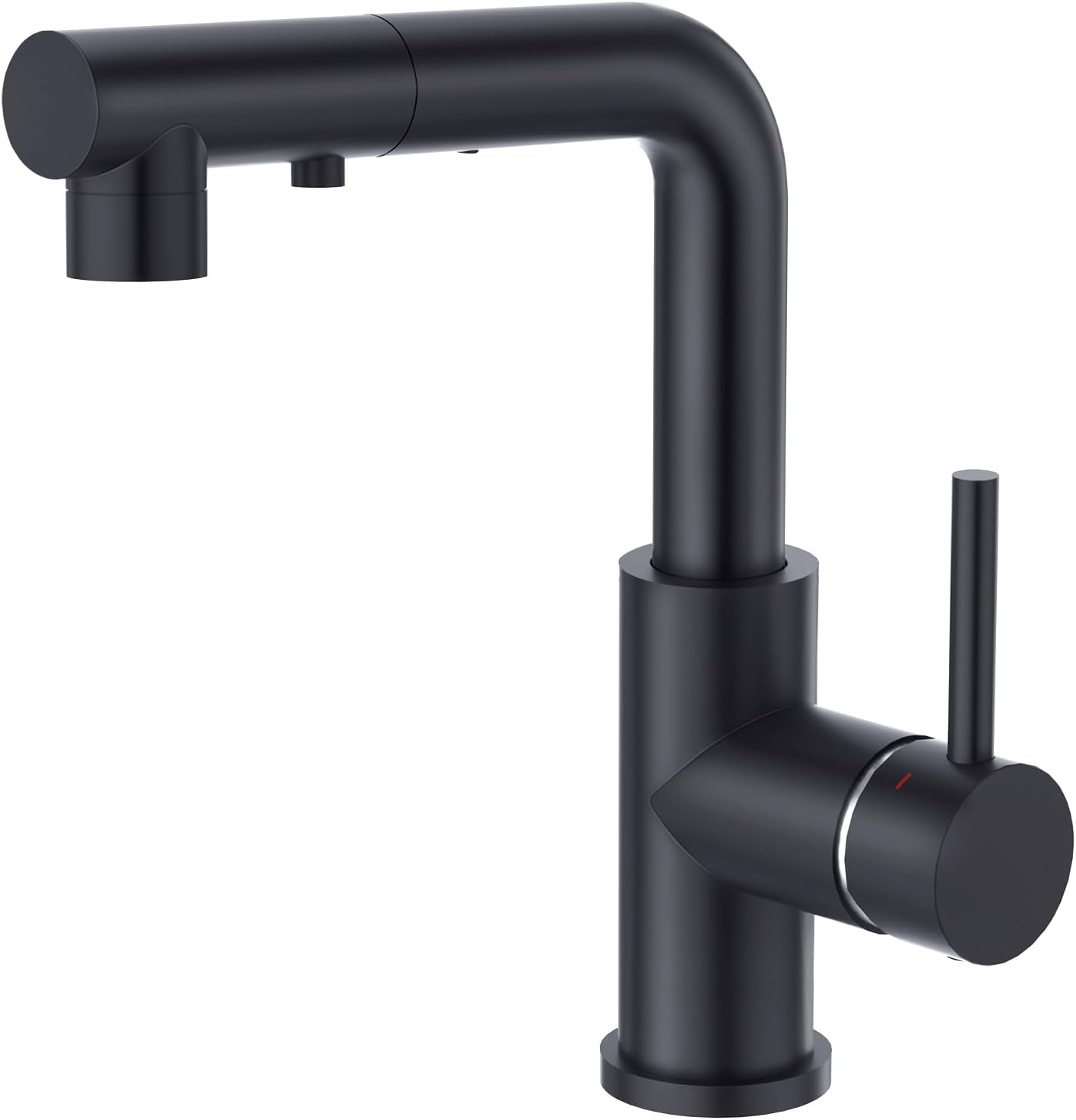 CREA Kitchen Tap with 3 Function Sprayer, Pull Out Kitchen Mixer Tap, 360° Swivel Kitchen Sink Tap, Single Handle Sink Tap for Bathroom or Kitchen, Matt Black