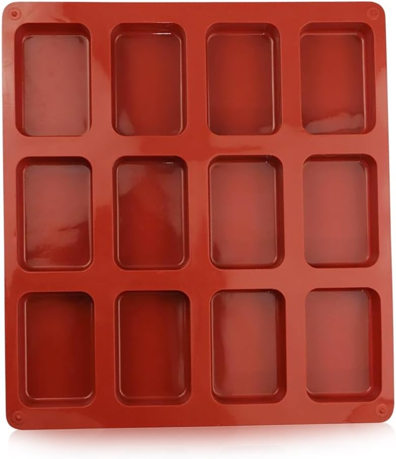 AKSIQIOL 1 PCS Silicone Mini Loaf Pan,Non-Stick 12-Cavity Bread Baking Mould, Perfect for Mini Loaf Cakes, Bread, Brownies, Cornbread & Cheesecakes