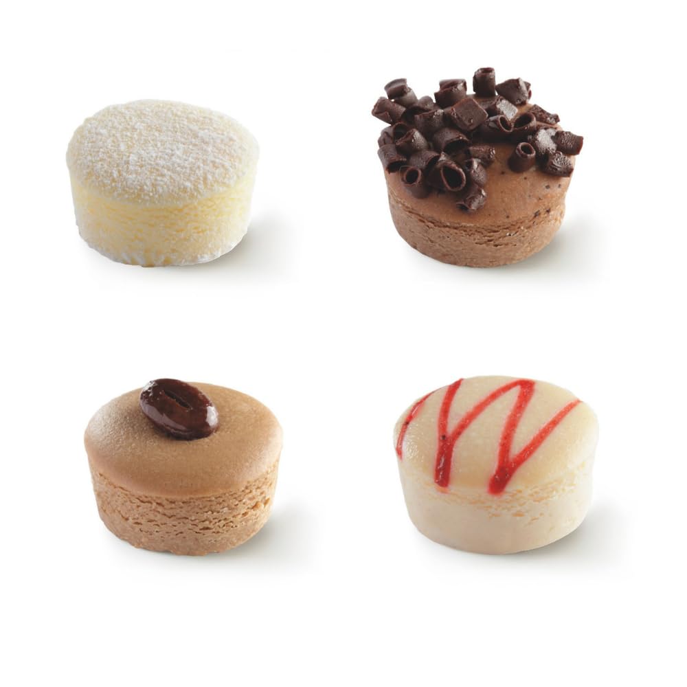 Mini Cheesecake Assortment - 1.5 Inch, 4 Flavors, 144 Small Cheesecakes Count - Perfect for Parties, Catering, and Dessert Lovers