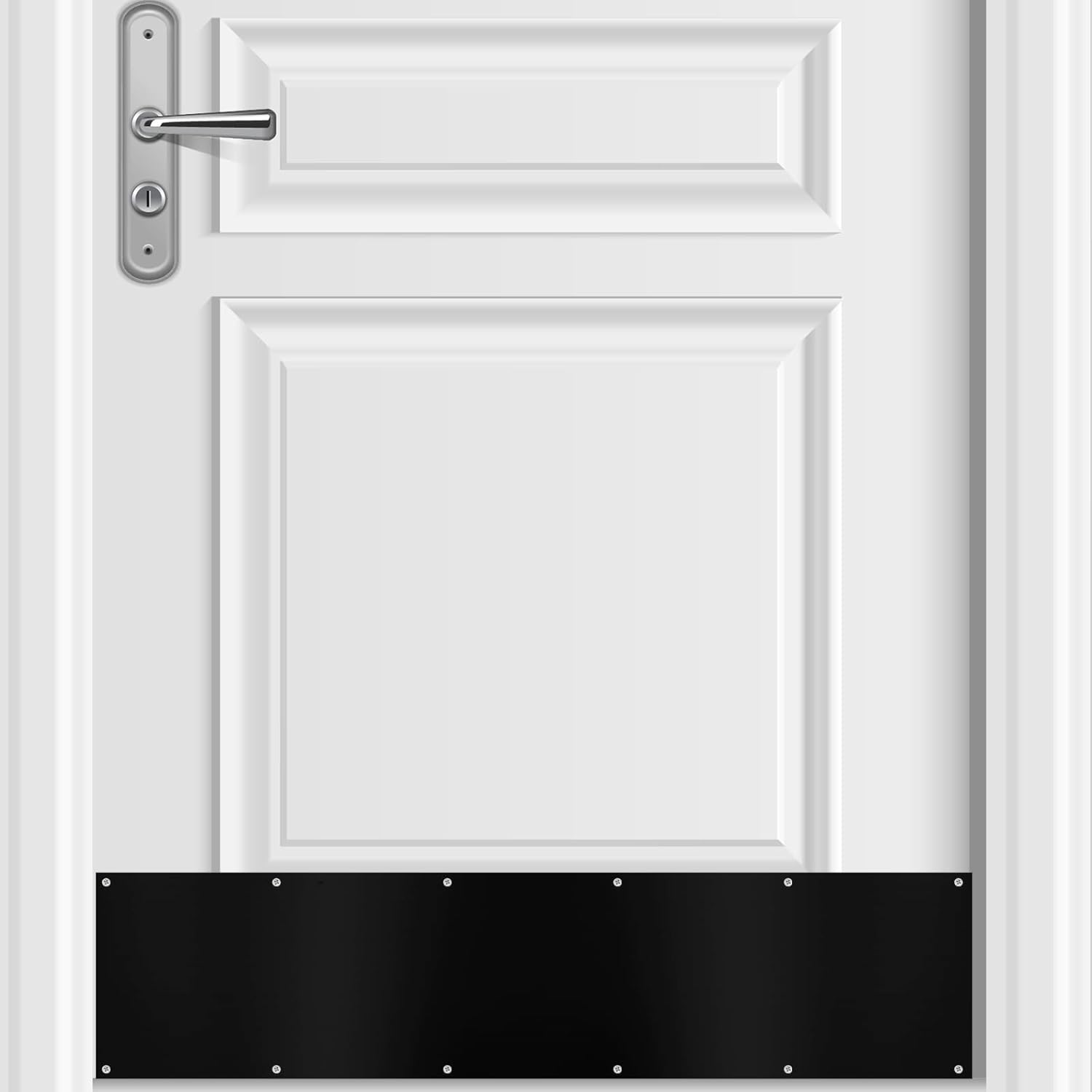 Fabbay 2 Pieces Door Kick Plate Kick Plates Aluminum Plate for Decor Avoid The Door from Kicking(8 x 34 Inches,Black)
