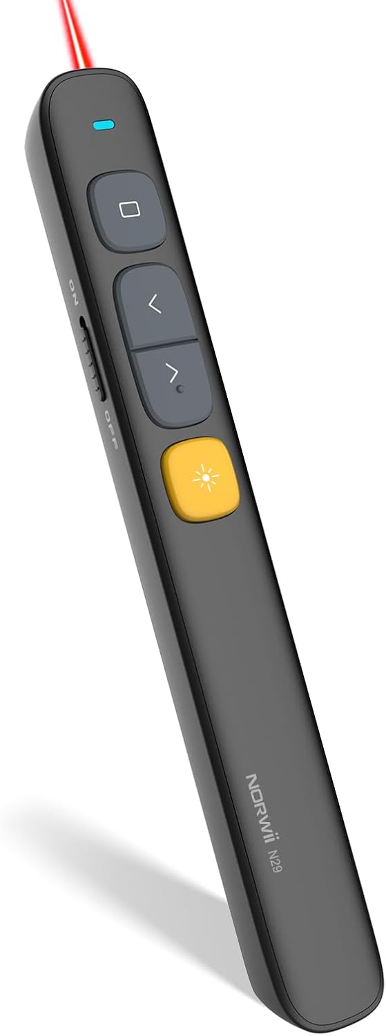 Norwii Wireless Presentation Pointer, Presenter Clicker for Powerpoint, AAA
