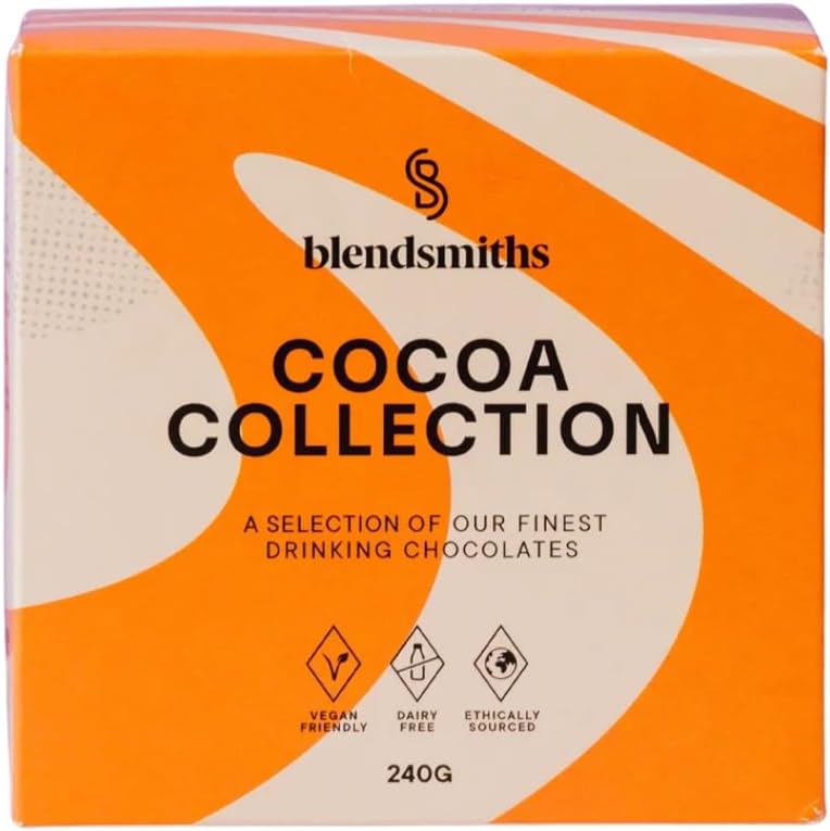 Blendsmiths Gourmet Drinking Chocolate Collection, Cocoa Box - 12 Sachets of 6 Flavors, Vegan, 12 Count