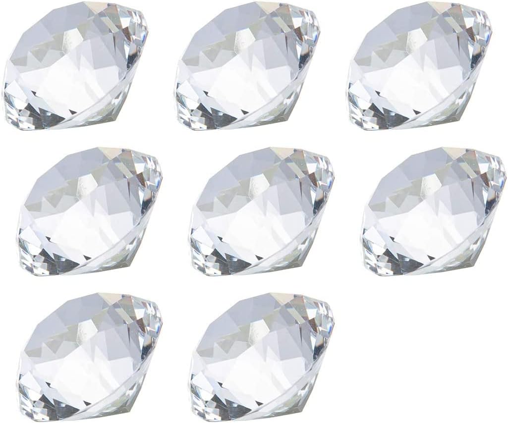 LONGWIN 30mm(1.2 inch) Crystal Diamond Themed Dinner Party Table Decoration Party Favors Gift Idea Pack of 8 (Clear)