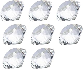 LONGWIN 30mm(1.2 inch) Crystal Diamond Themed Dinner Party Table Decoration Party Favors Gift Idea Pack of 8 (Clear)