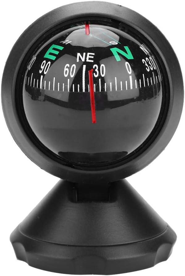 Car Compass, Night Vision Electronic Digital Compass, Direction Guidance for Boat Vehicle, Can be Decorative Ornament or Birthday Present, Pivoting Compass, Stick, Easy to Read, Black