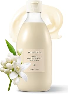 AROMATICA Embrace Body Lotion Neroli & Patchouli 10.14oz / 300ml, Vegan | Naturally-derived Aromatic Fragrance | Soothing & Moisturizing Body Lotion