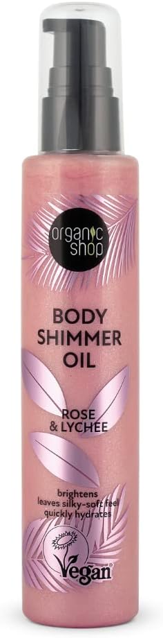 Organic Shop Body Shimmer Oil Rose & Lychee, 100 ml