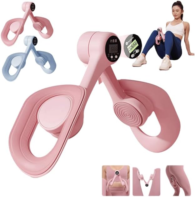 Thigh Trainer,Pelvic Floor Muscle Trainer with LED Counte,Hip & Inner Thigh Exercise Equipment,Leg Strengthener Workout Exerciser Equipment for Home Use,Adjustable Resistance 10-78lbs