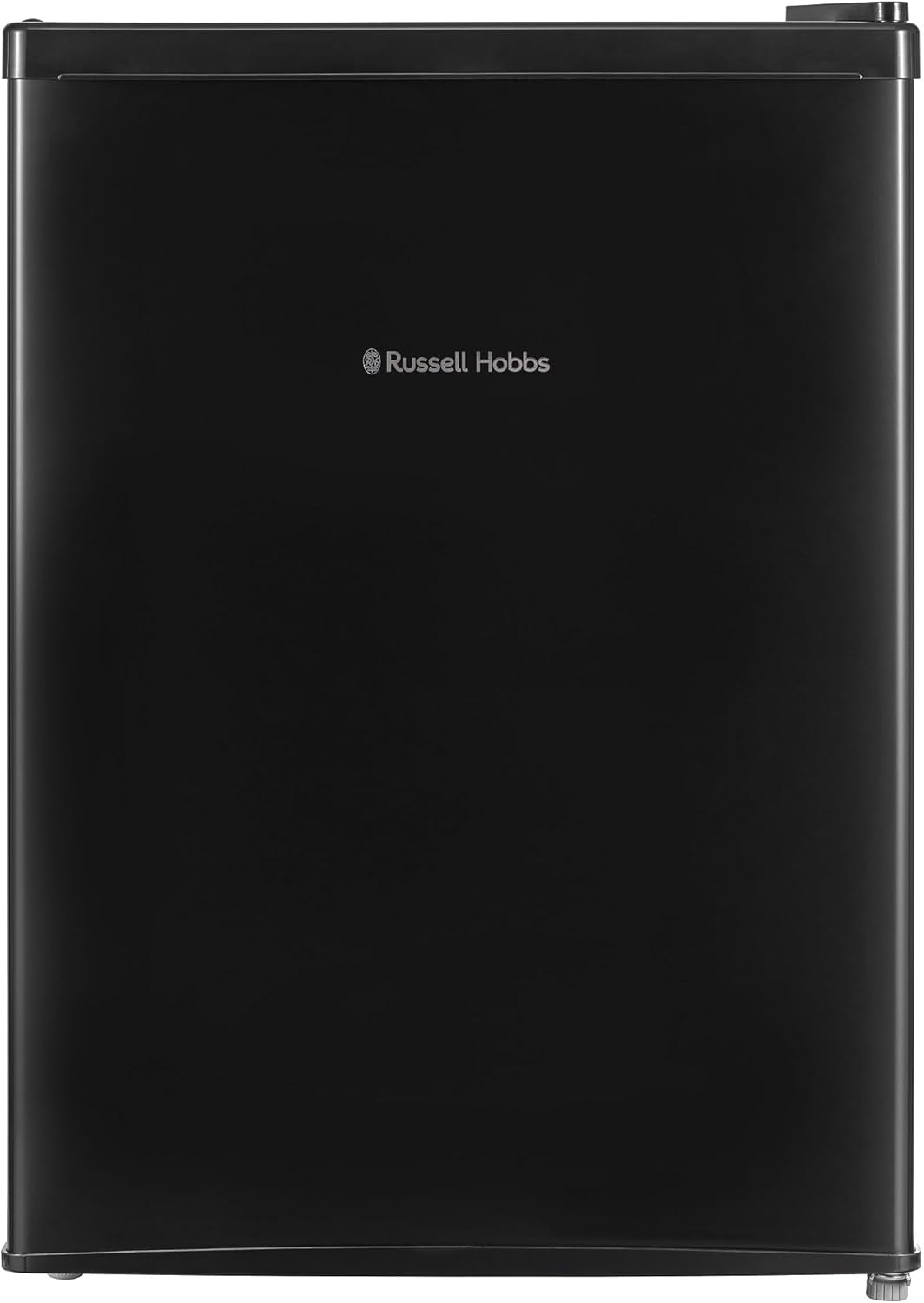 Russell Hobbs Table Top Larder Mini Fridge 66L Capacity, Reversible Door & Adjustable Feet, 0 to 8 Degrees Manual Temperature Control, Black RH67TTLF0E1B