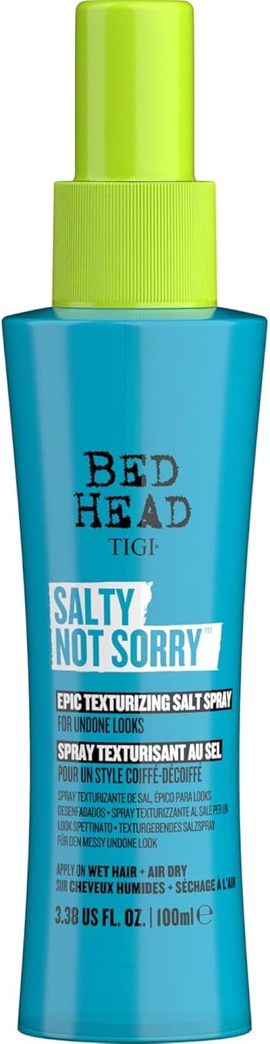 Bed Head by TIGI Salty Not Sorry Hair Texturising Salt Spray, 100ml | For Natural Beach Waves & Undone Styles, Frizz Control & Flexible Hold