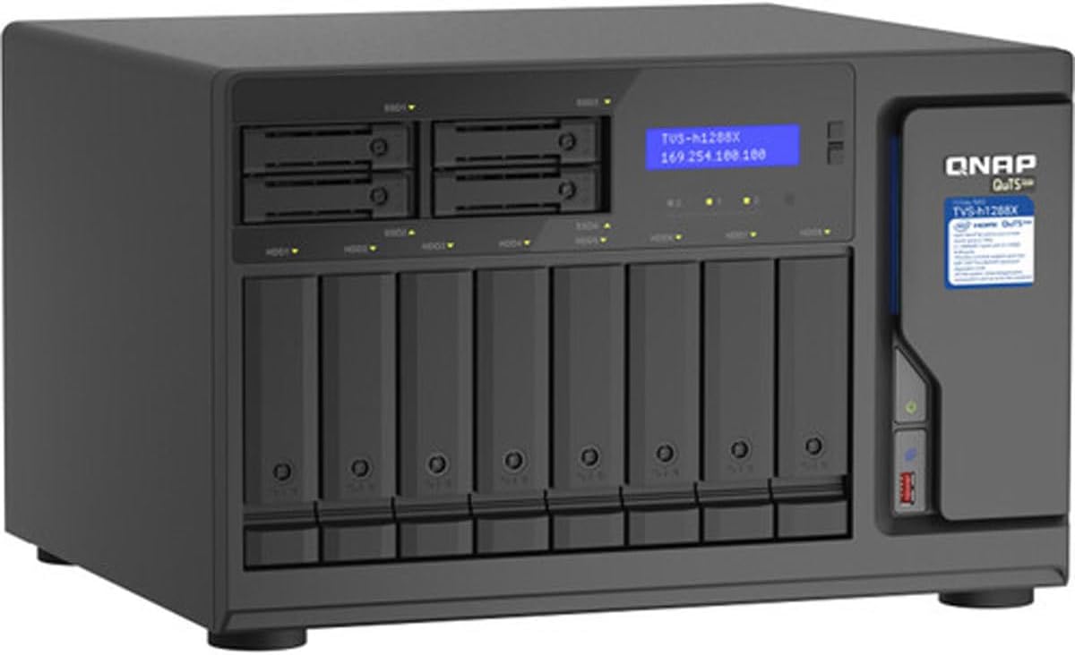 QNAP TVS-h1288X-W1250-16G High-speed media NAS with Intel® Xeon® W-1250 CPU and Two 10GbE Ports