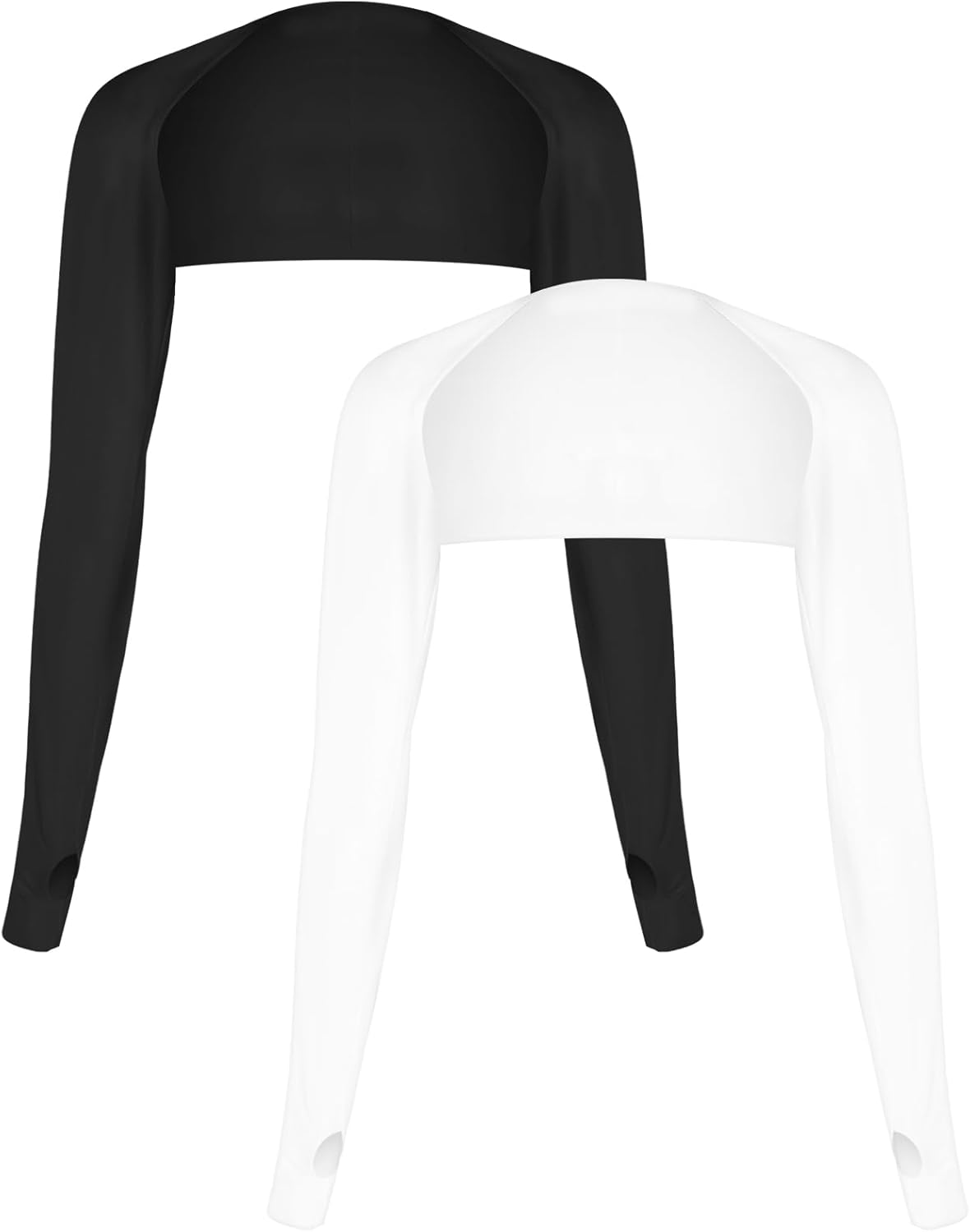 DSLSQD 2 Pack Cooling Shawl Arm Sleeves for Women, Sun Sleeves with Finger Hole UV Protection for Golfing, Driving and Outdoor Sports