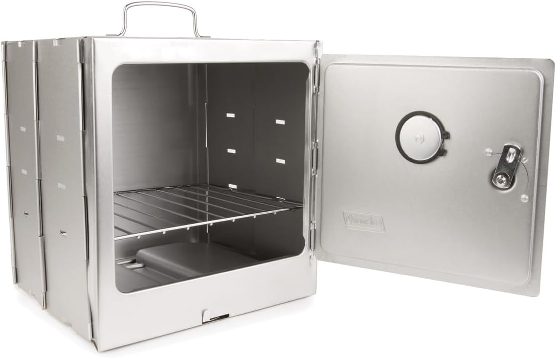 Coleman Portable Camping Oven with Built-In Thermometer & Adjustable Rack, Folds Flat for Easy Storage