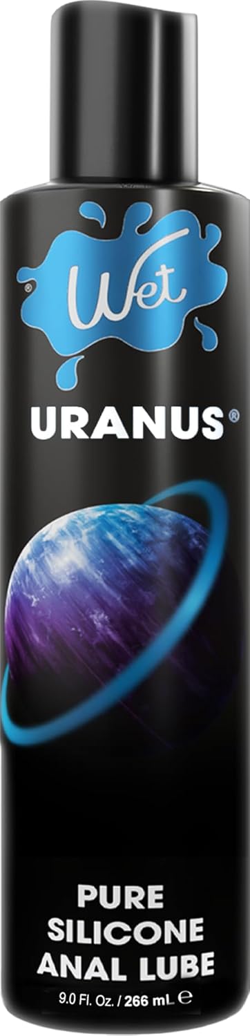 Wet Uranus Silicone-Based Anal Lube for Men, Women & Couples, Long-Lasting & Water-Resistant Premium Personal Sex Lubricant - Safe to Use with Latex Condoms - Non-Sticky & Hypoallergenic (9 Fl Oz)