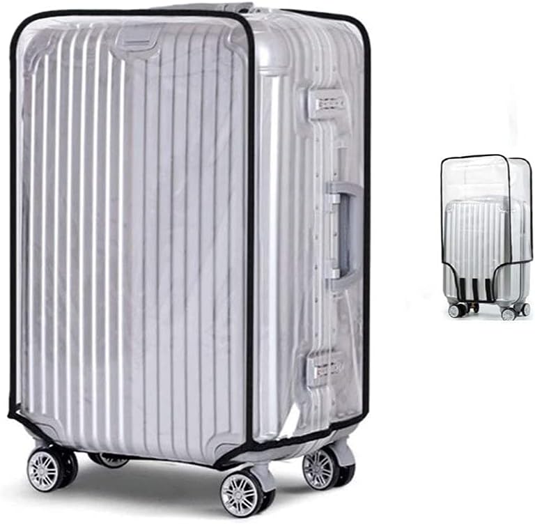 Clear PVC Suitcase Cover, Clear PVC Luggage Protector Waterproof DustProof Scratchproof Trolley Case Cover for Wheeled Suitcase Waterproof Scratchproof Small 20"