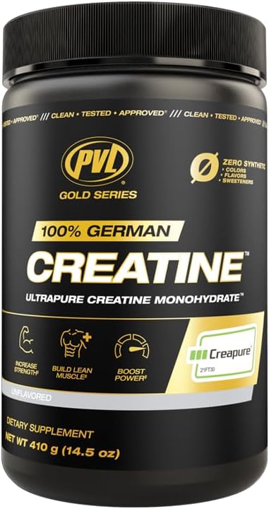 PVL Creapure Creatine – 100% Pure German Creatine Monohydrate Powder-Pharmaceutical Grade Muscle Building Supplement for Strength Training, Pre Workout & Post Workout Protein Support–410g 82 Servings