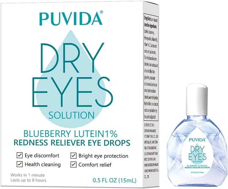 Eye Drops for Dry Eyes & Hayfever(15ML),Relieve Itching, Fatigue, Blurred Vision | Contact Lens Safe & Artificial Tears | Soothes Sensitive, Infected Eyes & Light Sensitivity