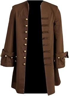 JOYSHOP Mens' Halloween Cosplay Costume Long Trench Wool Coat Adult Halloween Costume