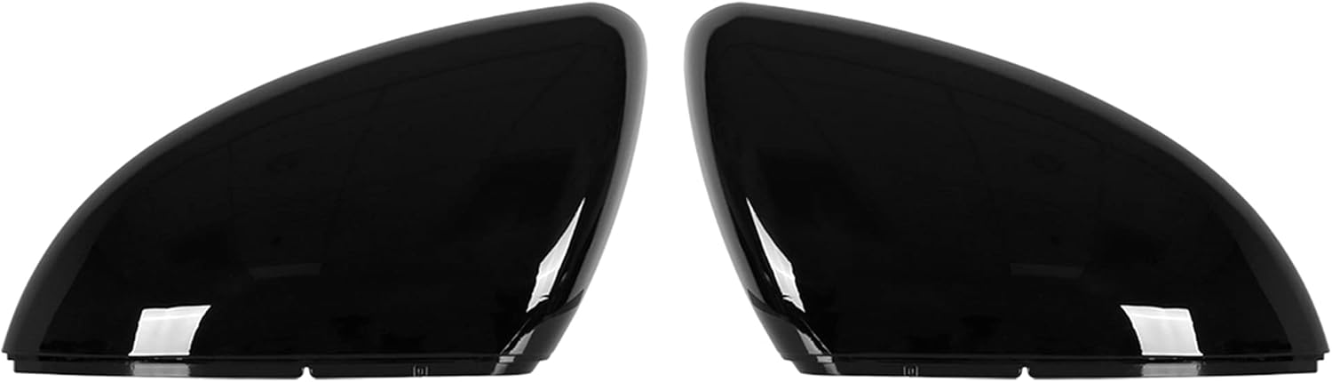 X AUTOHAUX Pair New Exterior Rear View Mirror Housing Door Wing Mirror Covering Cap Glossy Black for Volkswagen Golf 7 GTI MK7 2015-2021