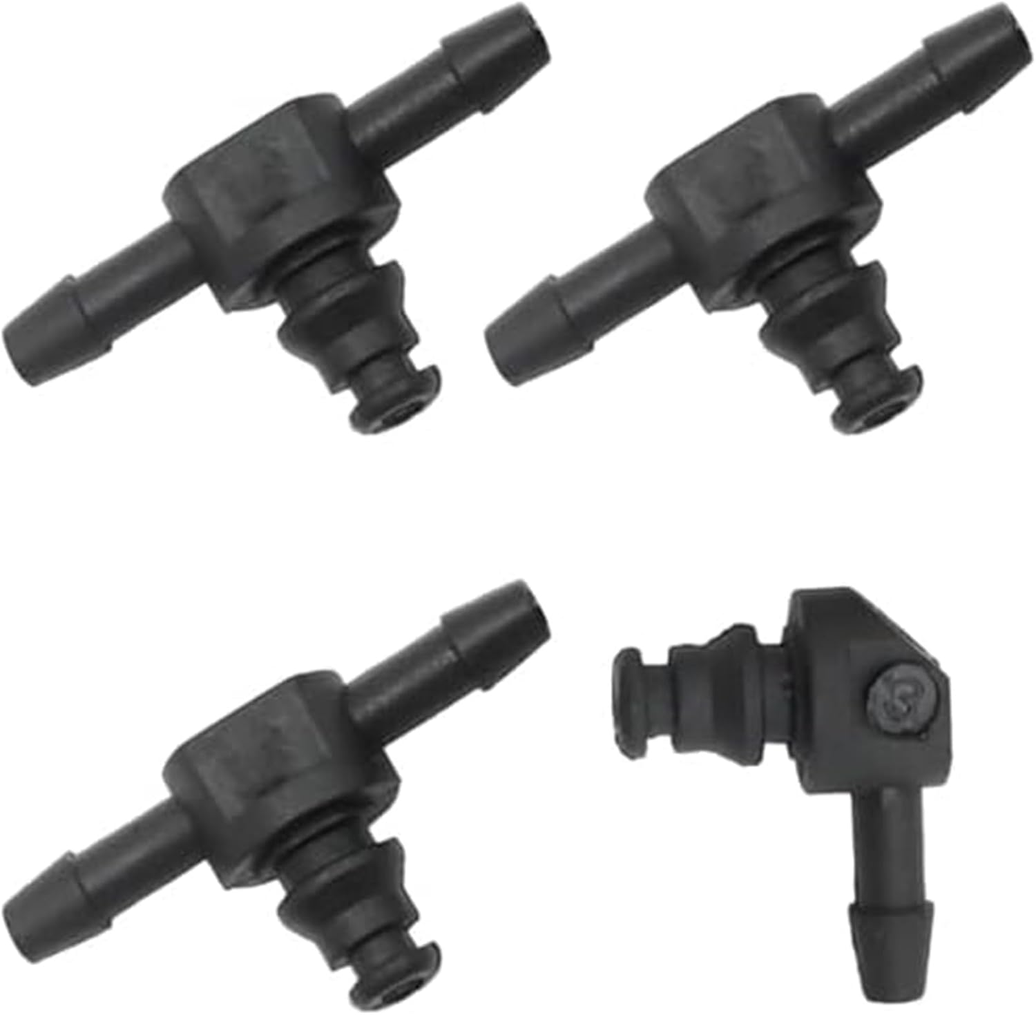 DEMULAX 4 Pcs Common Rail oil Injector, 3 T#39;s amp; 1 L Connector Fuel Injector Return Connector Leak Off Pipe Return Connectors, Fuel Return Line System Connections, for Air Water Gas Fuel Oil Pipe