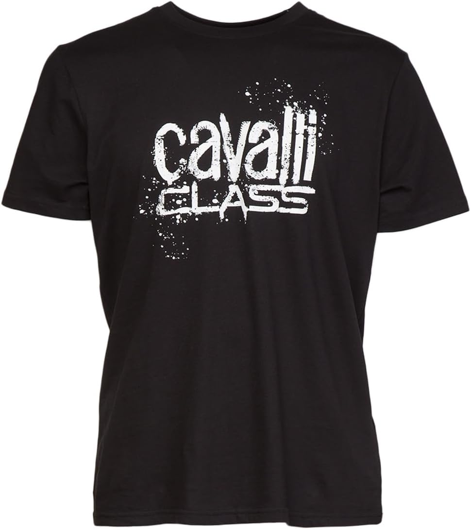 Black Spray Print Signature Fashion T-Shirt - for Mens