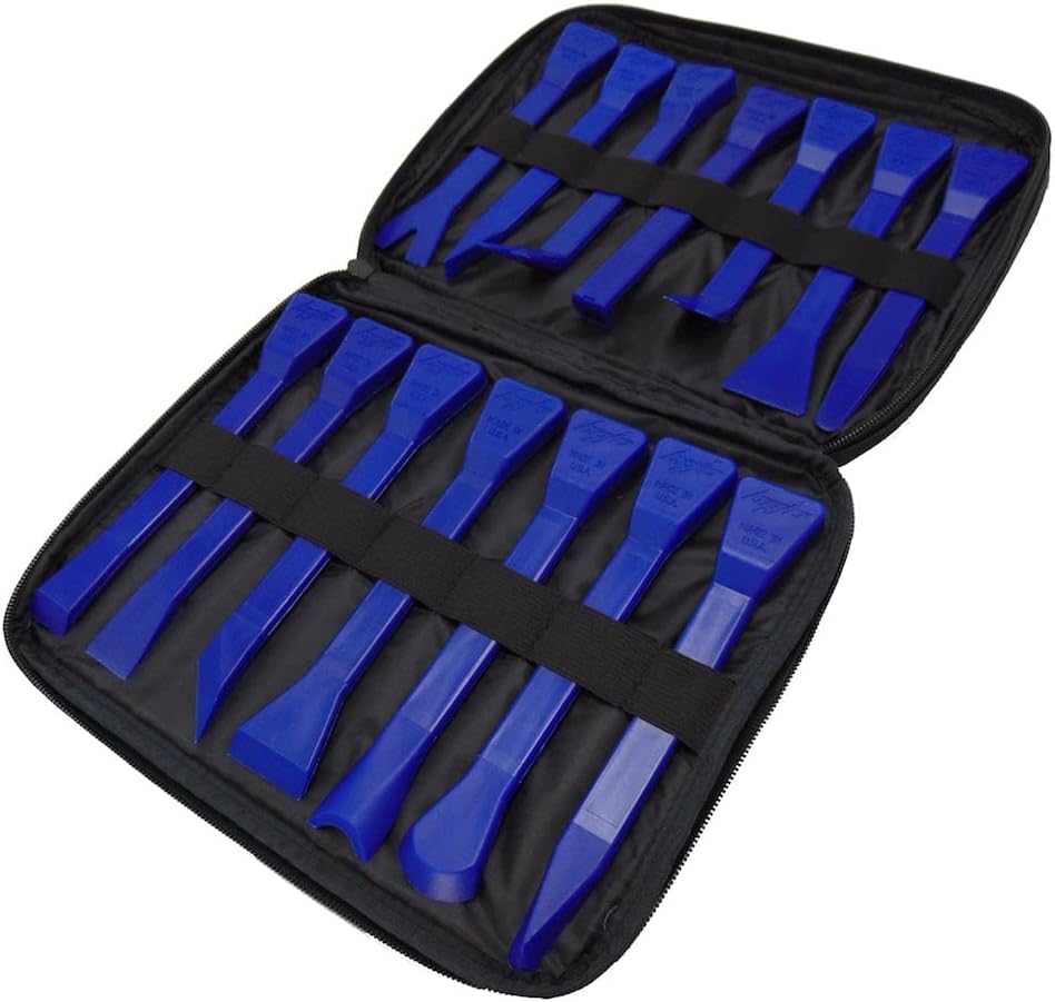 Bojo Tools - 14-Piece Trunk Detail Plastic Prying and Scrapers Tool Kit in Zipper Bag