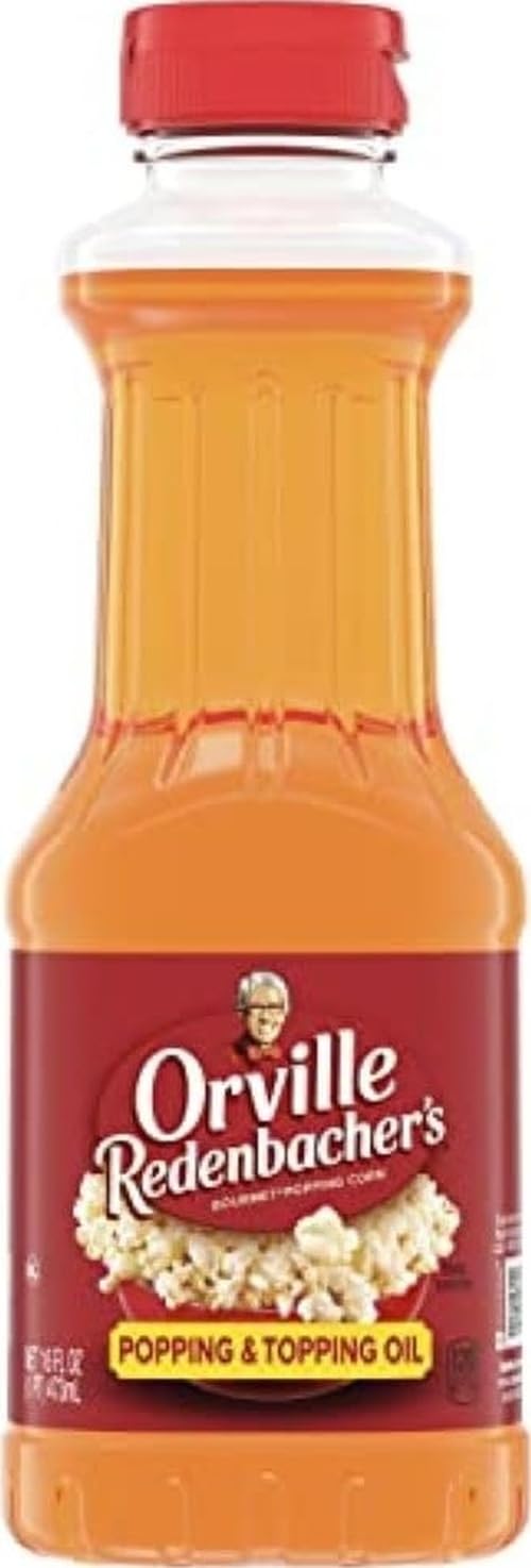 Orville Redenbacher’s Popping & Topping Buttery Flavored Popcorn Oil, 16 FL OZ Bottle (6 Pack)