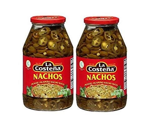 La Costena Nachos Sliced Pickled Jalapeno Peppers 2 Jars 4 LBS/64oz Each