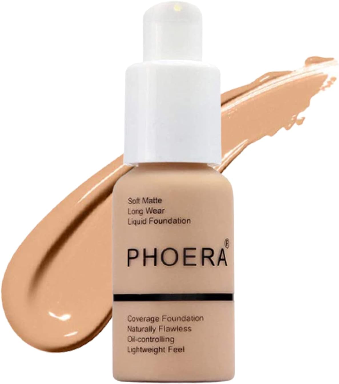 Glamza PHOERA Foundation Concealer Makeup Full Coverage Matte Brighten Long Lasting UK (104 BUFF BEIGE)