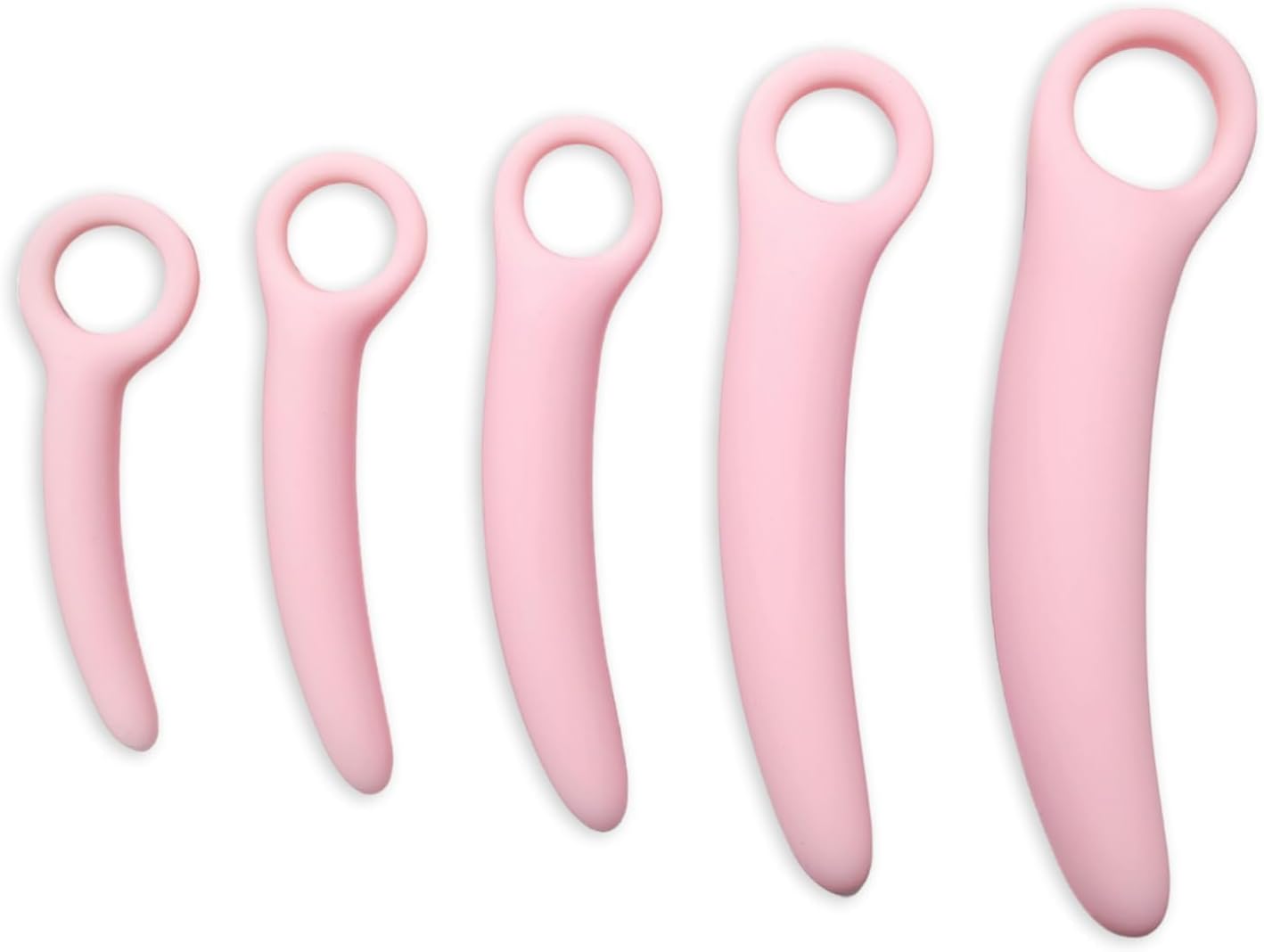 Silicone Massager, Silicone Pelvic Floor Muscle Dilator Trainer Set - 5 Pack (Pink)