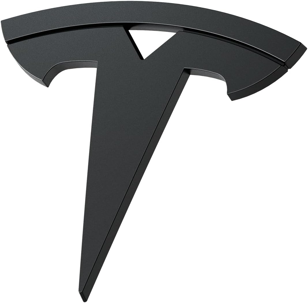 Spigen Front Emblem Logo Full Cover Sticker Designed for Tesla Model 3 2025/2024 Refresh (Highland) - Black
