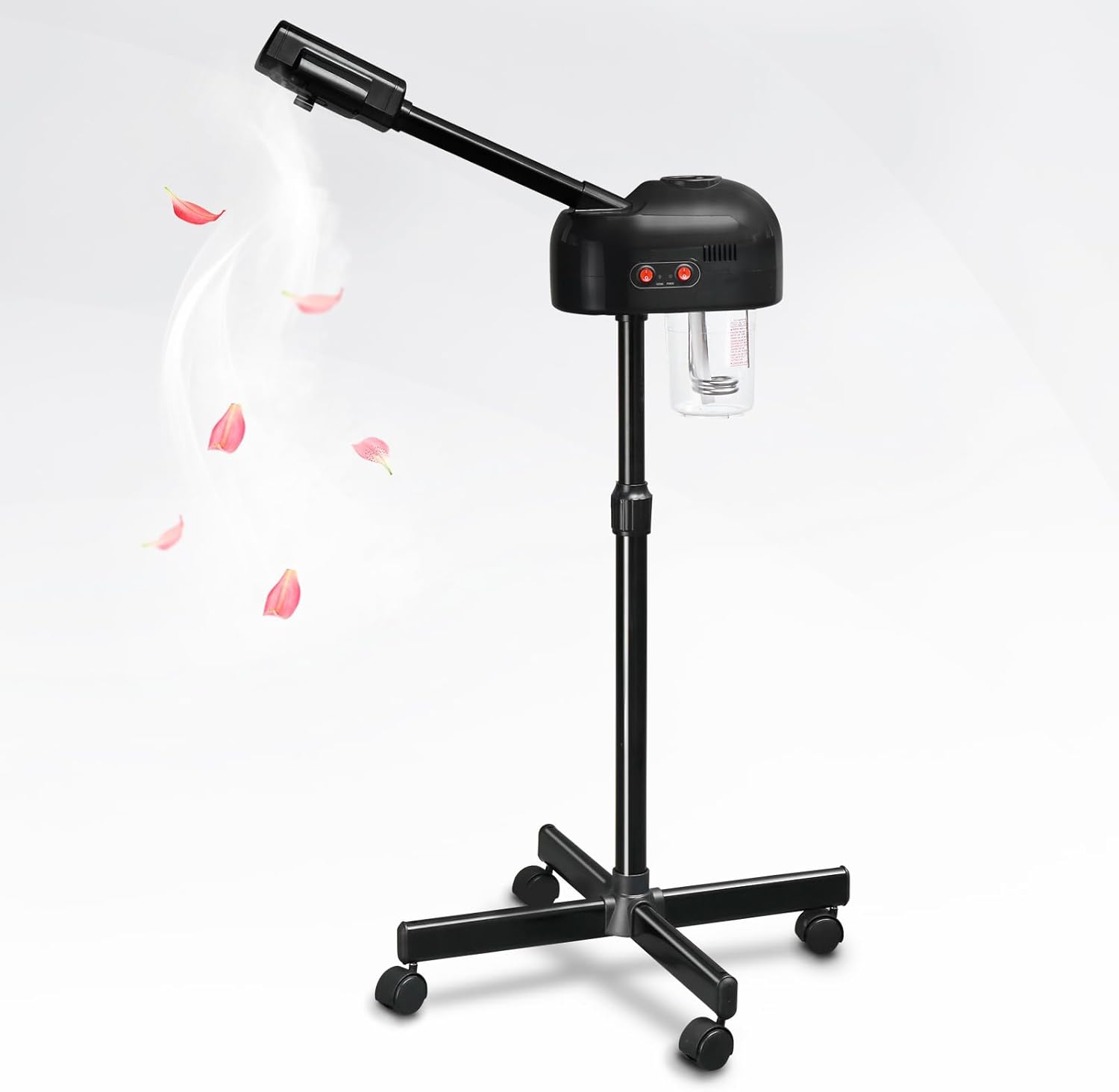 Karl home Professional Facial Steamer, Ozone Humidifier Sprays Moisturising Hot Mist, Adjustable Height for Home Beauty Salon, Personal Skin Care Deep Cleaning, Black