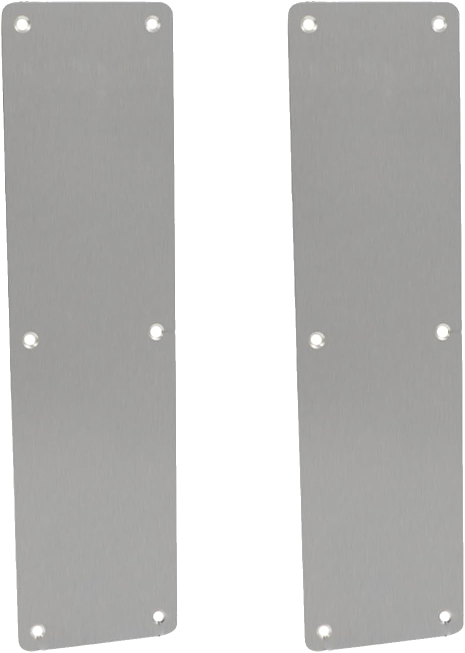 Vokowin 2pcs Door Finger Push Plate with Screw, Fire Door Finger Plate， Push Plate 300 x 80mm Stainless Steel Brushed Plate Door/Bottom Door Protection - Square Corner (K320-2)