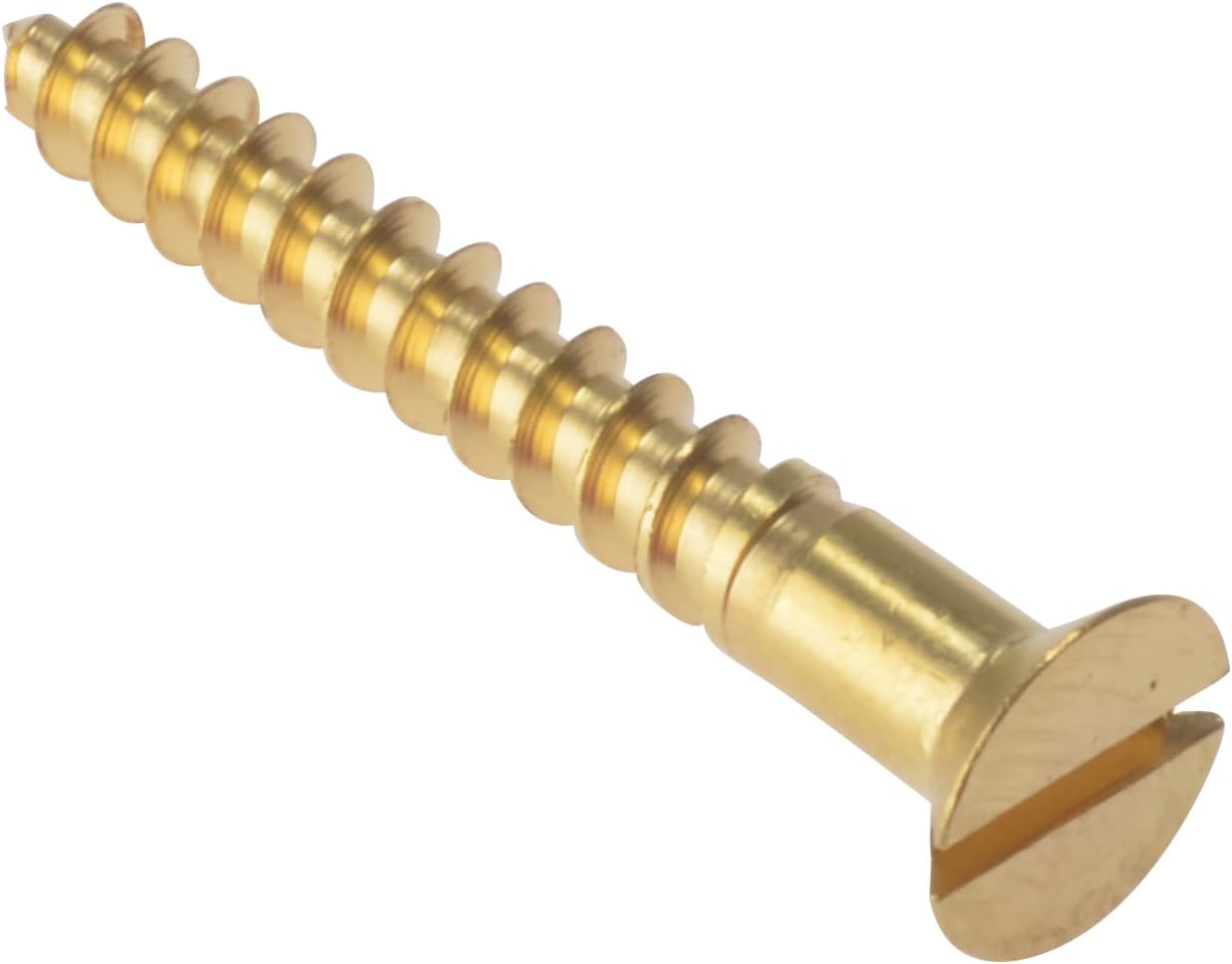 CSK126B Countersunk Slotted Head Wood Screw - Solid Brass