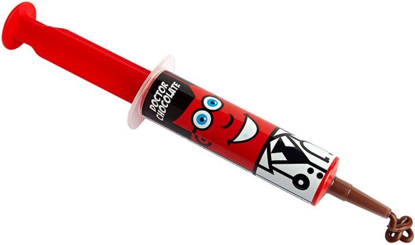 Valonia Syringe Chocolate Gift – Milk Chocolate with Hazelnut Cream Filling | Unique Candy Gift for Kids & Adults | Party Favors & Birthday Treats | 50g